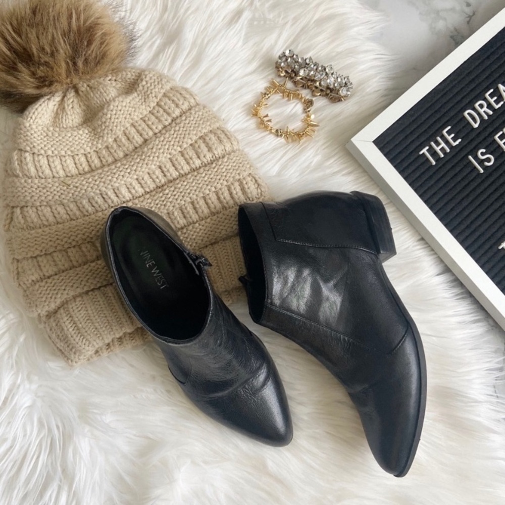 Nine West black leather boots - Picture 4 of 9